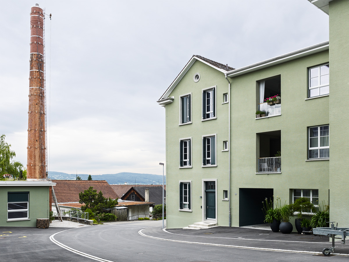 Schmid Landschaftsarchitekten Wohnüberbauung Forsanose Volketswil Turm Industrie